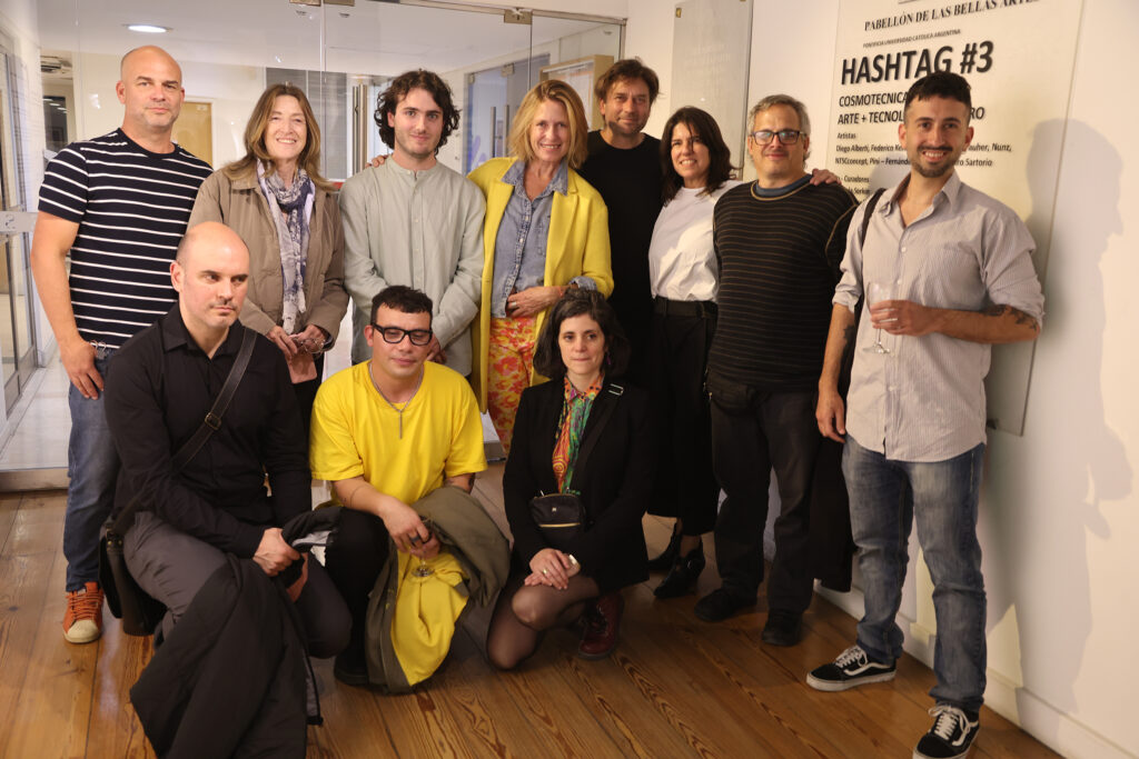 Federico Kehm, Cecilia Cavanagh, Mariano Zaragoza, María Laura Pini, Martín Parselis, Gabriela Serkin, Germán Katz, NNNN, Diego Alberti, NNNN, Pahuer en la inauguración de Hashtag 3 en el Pabellón de las Bellas Artes de la UCA 2025